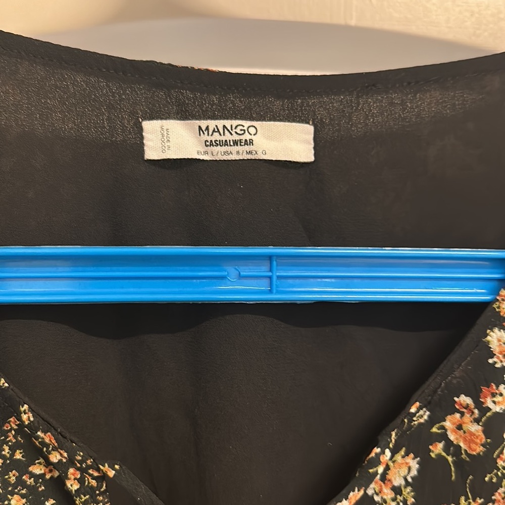 Mango dress in Georgette with lining & elasticated waist with a cute neck! UK L - Picture 4 of 10